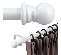 HOME COMPOSER Bastone per tende bianco, per finestre da 122 a 213 cm, diametro 2,5 cm, asta decorativa regolabile con staffe per camera da letto, soggiorno, cucina, bagno