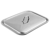 Home Casalinghi Metallo Rechteckiger Deckel aus Edelstahl, 40 x 28 cm. Coperchio Rettangolare, Inox, Acciaio Inossidabile, Standard, Medium