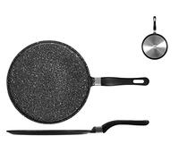 Home Crepiera Antiaderente con Manico in Bakelite, Alluminio, Nero, 28 cm