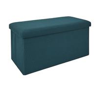 HOME DECO FACTORY Baule Panca Pieghevole Atome Seduta e Contenitore Blu | Plastica, baule panca pieghevole, modello Atome, seduta e contenitore, salotto camera ingresso, comodo, 76x38x38 cm, blu