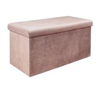 HOME DECO FACTORY Baule Panca Pieghevole Moderno e Funzionale Rosa | Legno ingegnerizzato e tessuto, baule panca pieghevole, design moderno, seduta comoda, salotto camera, salvaspazio, rosa