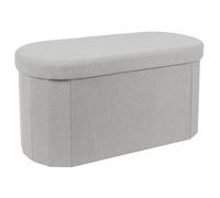HOME DECO FACTORY Baule Panca Pieghevole Pills Seduta e Contenitore Grigio | Tessuto MDF e espanso, baule panca pieghevole, modello Pills, seduta e contenitore, salotto camera, 76x38x38 cm, grigio