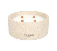 HOME DECO FACTORY - BO0206 - Candela Profumata Terra Nova D19cm in Resina Minerale - Lunga Durata - Elegante e Rilassante per Decorazione Interna - Ideale per Atmosfera Distensiva - Beige - 19cm