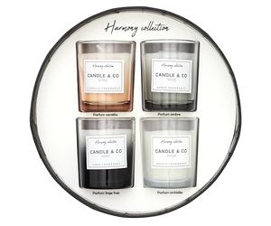 HOME DECO FACTORY - BO5458 - Candela profumata X4 Set Harmony - Altezza: 5,9 cm