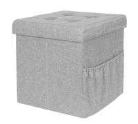 HOME DECO FACTORY Box-Pouf con Tasca, Grigio Chiaro