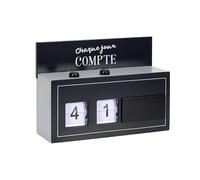 HOME DECO FACTORY Calendario Flip Flap 22 Numeri e Simboli Nero | Legno MDF, calendario flip flap, 22 numeri e simboli, progetti quotidiani, ufficio o cucina, nero e bianco