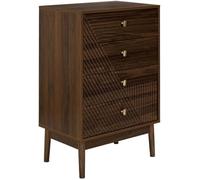 HOME DECO FACTORY Cassettiera Elegante in Legno Vani Ottimizzati Marrone | Legno, cassettiera, cassetti spaziosi, vani ottimizzati, camera o salotto, versatile, marrone