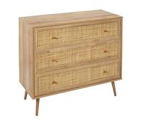 HOME DECO FACTORY Cassettiera Moderna 3 Cassetti Funzionale 90 cm Marrone | Cassettiera moderna, 3 cassetti, contenimento funzionale, salotto camera, design elegante, 79x90x39 cm, marrone