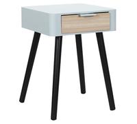 HOME DECO FACTORY Comodino 1 Cassetto in Legno Bicolore Grigio e Nero | Legno, comodino, 1 cassetto, design bicolore moderno, camera, compatto, 35x48x40 cm, grigio e nero