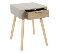 HOME DECO FACTORY Comodino 1 Cassetto in Legno, Tortora Nero, 34.8x48x37cm