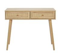 HOME DECO FACTORY - Consolle in legno con 2 cassetti per l'ingresso o il salotto - Design elegante e pratico - Dimensioni 100x81x29 cm - Colore beige - Modello Bali