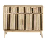 HOME DECO FACTORY Credenza Moderna in Legno 2 Cassetti e Doppia Anta | Legno ingegnerizzato, credenza moderna, 2 cassetti, doppia anta, contenimento e decorazione, 100x35x80 cm, multicolore