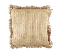 HOME DECO FACTORY Raphia Naturale sfoderabile 40 x 40 cm, decorazione tessile per interni, cuscino, poliestere, beige dorato