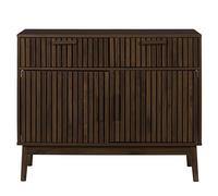 HOME DECO FACTORY - Elegante e Funzionale Credenza con Spazi di Stoccaggio Ampi - Modello Klaus - Finitura in Legno Scuro - Perfetta per un Interno Moderno e Accogliente - Colore Scuro - 106x16x40 cm