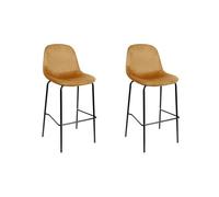 HOME DECO FACTORY, HD0066, set di 2 sedie da bar Giulia Giallo, edizione lounge, mobili, sedile, sgabello e sedia da bar, 46 x 100,4 x 48,2 cm, altezza seduta 70 cm, giallo nero