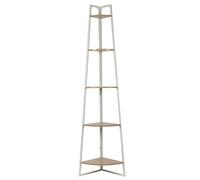 HOME DECO FACTORY - HD0077 - Ripiano angolare 5 Livelli Legno E Metallo Bianco