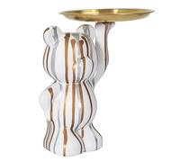 HOME DECO FACTORY, HD0152, Statua Decorativa Moderna Bianca con Tasca Vuota, Elegante Oggetto Decorativo per riporre Chiavi e Gioielli, Finitura Lucida, Ideale per Tutti Gli Interni, 20x15 cm, Bianco