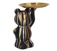 Home Deco Factory, HD0153, Statua Decorativa Moderna ed Elegante, Pratica Tasca per Chiavi e Gioielli, Finitura raffinata in Nero, Oro e Argento, Ideale per Qualsiasi Decorazione d'interni, 30 cm