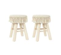 HOME DECO FACTORY, HD0256, Set di 2 sgabelli Pampa, Natural Crush, Mirage, mobili, seduta, panca e sgabello, 28x40x28 cm, altezza seduta 40 cm, beige marrone