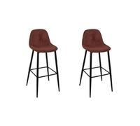 HOME DECO FACTORY, HD0284, Set di 2 Sgabelli da Bar Cotele Scott Terra M2, Morbidezza, Mobili, Seduta, Sgabello e sgabello da bar, 46,5 x 100,5 x 49,5 cm, Altezza seduta 70,5 cm, Terracotta-Nero