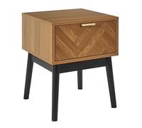 HOME DECO FACTORY, HD0303, comodino per camera da letto, modello Felix, collezione Lounge Edition, mobili contemporanei, mobile, comodino, 40 x 50 x 40 cm, marrone-nero