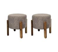 HOME DECO FACTORY, HD0335, Set di 2 sgabelli Cotele Scott Tortora, Morbidezza, Mobili, Seduta, Panca e Sgabello, 35,5x35x35 cm, Altezza seduta 30 cm, Marrone Tortora