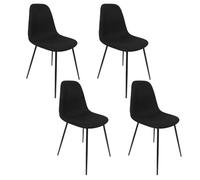 HOME DECO FACTORY, HD0474, Set di 4 sedie Nere contemporanee, Design Elegante e Confortevole, Ideale per Sala da Pranzo o Ufficio, di Facile Manutenzione, Dimensioni: 44x86x54 cm, Nero