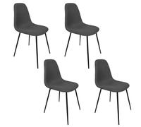 HOME DECO FACTORY, HD0476, Set di 4 sedie Grigie contemporanee, Design Elegante ed ergonomico, Comfort ottimale, Facile Manutenzione, Ideale per la casa o L'Ufficio, Dimensioni 44x86x54 cm, Grigio