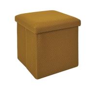 HOME DECO FACTORY, HD0505, Pouf Pieghevole, Design Contemporaneo Multifunzionale, Pratico Contenitore e Comoda Seduta, Ideale per Piccoli spazi, Giallo, 38 cm