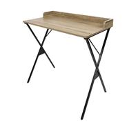 HOME DECO FACTORY, HD0510, Scrivania Moderna con Spazio di archiviazione, Design Elegante ed ergonomico, Ideale per Il telelavoro e Lo Studio, Marrone Nero, 80x48 cm