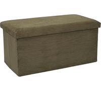 HOME DECO FACTORY, HD0535, Panca Pieghevole a Coste Verde - Design Elegante e Multifunzionale, Ideale per Soggiorno o Ingresso, Pratico Spazio per riporre, Comfort di Seduta, 76x38x38 cm, Verde