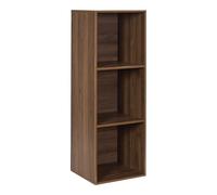 HOME DECO FACTORY - HD0580 - Scaffale di Stoccaggio Modulabile 3 Scomparti Tiffany in Legno MDF - Ideale per Piccoli Spazi - Perfetto per Libri e Oggetti Decorativi - Marrone - 34x97,8x31,8 cm