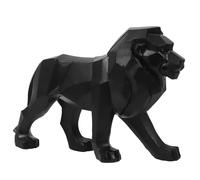 HOME DECO FACTORY, HD1338, Leone Origami Nero - Statua Decorativa in Poliresina - Design Moderno ed Elegante per Interni - Dimensioni: 22 x 36 x 12 cm - Colore: Nero