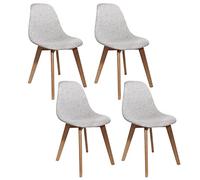 HOME DECO FACTORY HD61331 - Set Di 4 Sedie Grande Maglia Grigia - Mobili Seduta Sedia - Poltrona Da Tavolo - Sedile Salotto - Sala Da Pranzo - Ingresso - Camera - Dimensioni L 58 x H 86.5 x P 47 cm