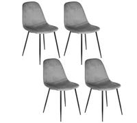HOME DECO FACTORY HD67071 Set di 4 sedie in Velluto Cotele Giulia Sedia da Tavolo Seduta Salotto Sala da Pranzo Ingresso Camera mobili, Metallo, Grigio Topo, 54 x 85 x 44 cm