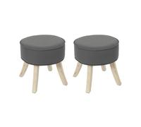 HOME DECO FACTORY - HD6952 - Set di 2 sgabelli Romeo Grigio Mobili Seduta Panca Sgabello Appoint