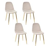 HOME DECO FACTORY, HD7604, Set di 4 Sedie con Gambe Dorate, Mobili, Seduta, Sedia Poltrona da Tavolo, 50x86x44 cm, altezza seduta 47 cm, Taupe Dore