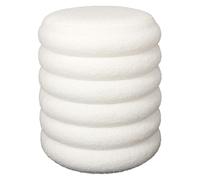 HOME DECO FACTORY, HD7623, Pouf contenitore Bouclette Freya, Natural Crush, Mobile, Seduta, Pouf e Cuscino da Terra, 37 x 43,5 x 37 cm, Altezza Seduta 43,5 cm, Bianco