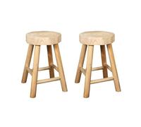 HOME DECO FACTORY, HD7626, Set di 2 sgabelli in legno Harald, Natural Crush, mobili, seduta, panca e sgabello, 26x40x26 cm, altezza seduta 40 cm, Marrone