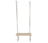 HOME DECO FACTORY, HDO0129, Altalena in legno macramè, sedia sospesa per esterni, mobili, mobili da giardino, seduta per esterni, 60 x 150 x 20 cm, Bianco