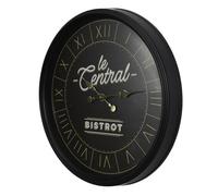HOME DECO FACTORY, HO0006, Orologio da Parete bistrot Nero 50 cm, Design Elegante e leggibile, Facile da installare, meccanismo al Quarzo affidabile, Perfetto per Cucina, Soggiorno o Ufficio