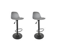 HOME DECO FACTORY Isak 2 pezzi, grigio, mobili, sgabello, sedia da bar, soggiorno, sala da pranzo, mobili, plastica, PU, 38 x 41,5 x 104 cm