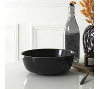 HOME DECO FACTORY, KA0137, Elegante Insalatiera Nera con Finiture Oro, Ideale per Insalate, Frutta e Piatti Caldi, Pratica e Resistente, Diametro 25 cm, Colore Nero e Oro