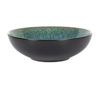 HOME DECO FACTORY, KA0435, Elegante Piatto Fondo in Ceramica Resistente, Design Moderno, Ideale per Zuppe e Piatti, di Facile Manutenzione, 185 cm, Verde e Nero