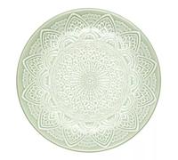 HOME DECO FACTORY, KA0473, Piatto in Ceramica Elegante e Resistente, Ideale per Tutte Le Occasioni, di Facile Manutenzione, Diametro 195 cm, Colore Verde