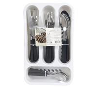 HOME DECO FACTORY, KA0522, Posate 16 Pezzi in Acciaio Inox Nero, Design Moderno ed Elegante, Resistenti alla corrosione, di Facile Manutenzione, perfette per Tutte Le Occasioni - Nero