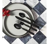 HOME DECO FACTORY, KA0533, Elegante Set Posate 16 Pezzi in Acciaio Inox Nero, Design Moderno ed ergonomico, Ideali per Tutte Le Occasioni, di Facile Manutenzione, Misura: 16 Pezzi, Nero