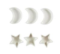 HOME DECO FACTORY, KA0607, Set di stoviglie Stella e Luna da 6 Pezzi, Set da tavola con insalatiera e Piatto, Ceramica Resistente, Ideale per cene, 6 Pezzi, Multicolore