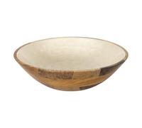 HOME DECO FACTORY, KA0653, Insalatiera in Legno di Mango Naturale, Design Elegante e Versatile, Ideale per insalate e Frutta, di Facile Manutenzione, Misura 27,5 cm, Colore Beige Marrone