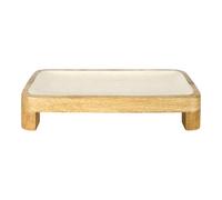 HOME DECO FACTORY, KA0654, Vassoio da Presentazione in Legno di Mango, Design Elegante e di Tendenza, Ideale per Pane e Frutta, Misura 30 cm, Colore Marrone Beige